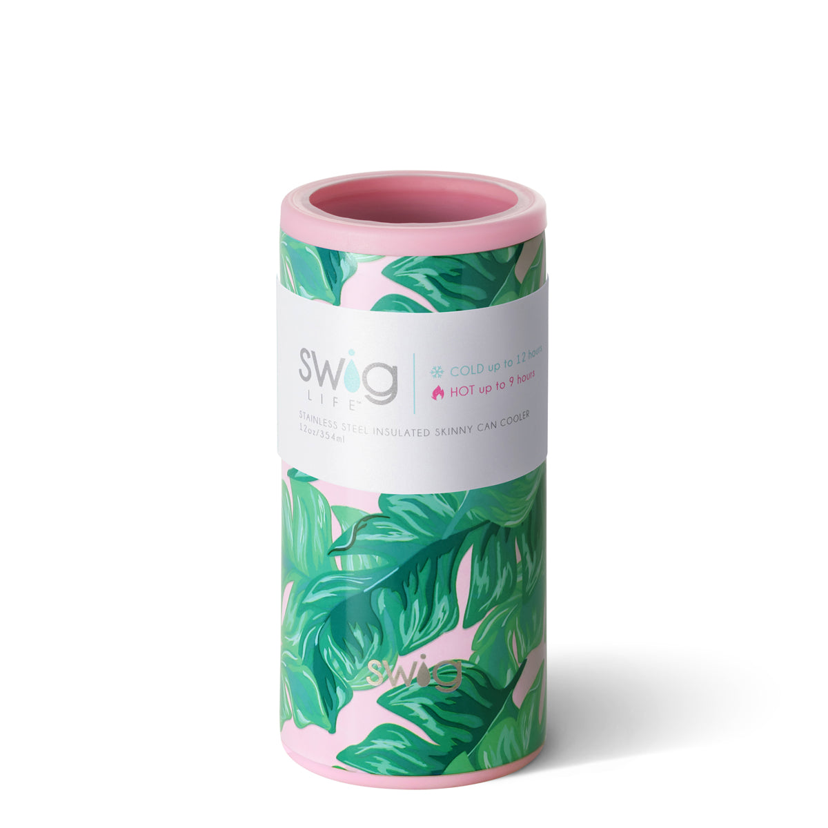 Swig 12 oz Skinny Can Cooler in Cherry Blossom